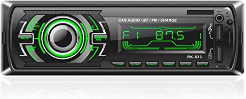 Bosszi Stereo Car Radio, Car Radio 4x60W Bluetooth 1Din FM Radio, Reproductor de MP3 Bluetooth Manos Libres Para Automóvil con Control Del Volante, Compatible con RDS / AUX / USB / SD