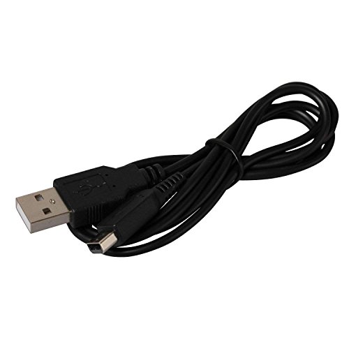 Cable para 3ds, Cable Cargador USB para 3DS, 3DS XL, DSI, DSI XL, 2DS, Nuevo 3DS XL (Negro, 1.2m)