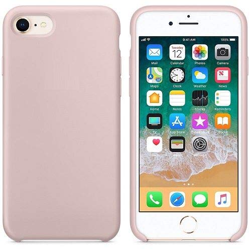 CABLEPELADO Funda Silicona iPhone 7/8 Textura Suave Color Rosa Claro CABLEPELADO Funda Silicona iPhone 7/8 Textura Suave Color Rosa Claro