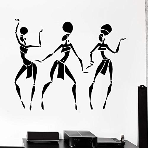 Calcomanías de pared para mujer africana, chicas americanas, bailes de moda, puertas y ventanas, pegatinas de vinilo, dormitorio de niñas, salón de belleza, decoración de interiores