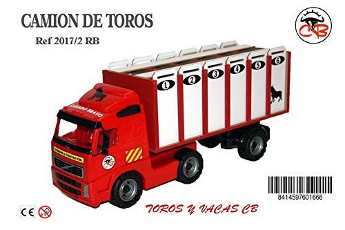 CAMION DE TOROS 6 CAJONES Rojo Y Blanco