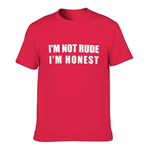Camiseta de algodón para hombre con texto en inglés "I'm Not Rude I'm Honest", para tiempo libre y verano Red1 XXXXXL