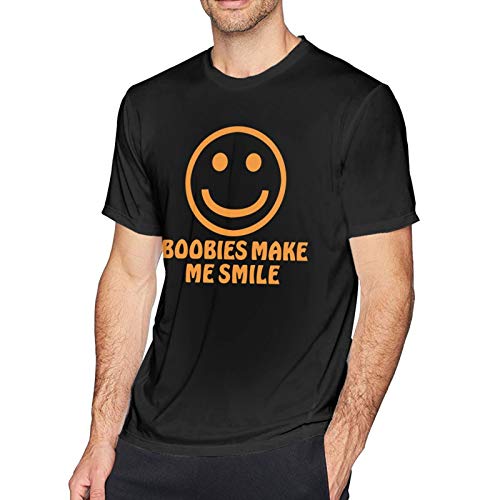 Camiseta de manga corta para hombre, diseño de Boobies Make Me Smile Camiseta de manga corta para hombre, diseño de Boobies Make Me Smile