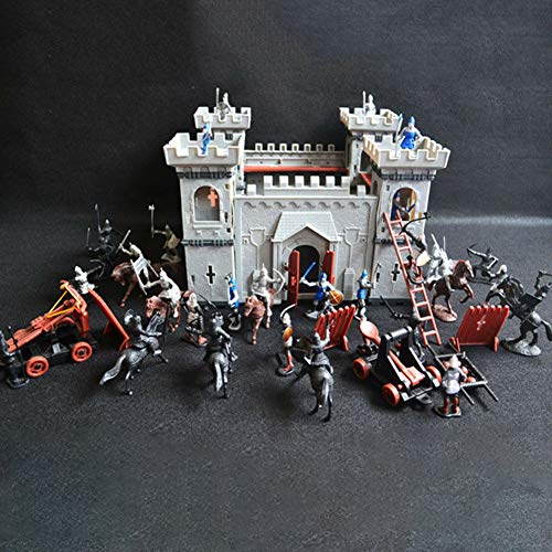 Castle Toy Set Medieval Soldiers Decorativos storia Accesorio Playset Kids Home Knights Juego DIY Development Model Building Regalos educativos