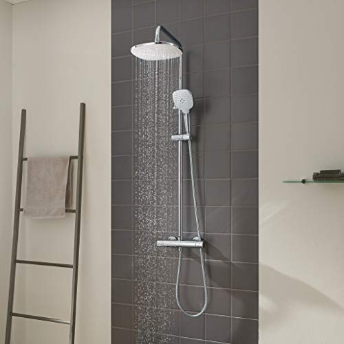 CECIPA Columna de Ducha Termostática Redonda Grifos de Ducha Termostática Ducha de lluvia 24 * 24 cm y Ducha de Mano con 3 Chorros en Acero Inoxidable CECIPA Columna de Ducha Termostática Redonda Grifos de Ducha Termostática Ducha de lluvia 24 * 24 cm y Ducha de Mano con 3 Chorros en Acero Inoxidable