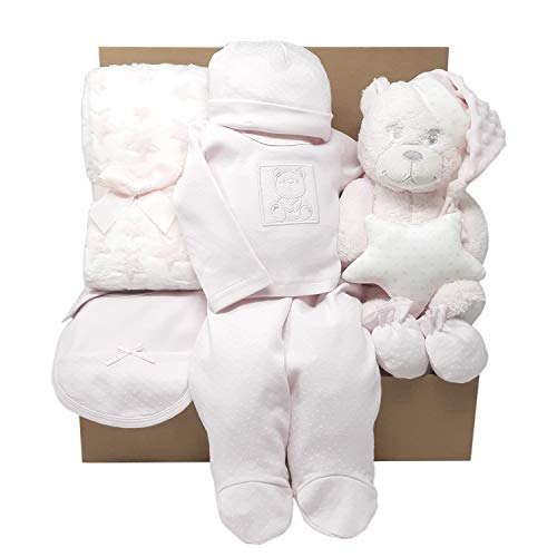 Cesta Bebé modelo MabyBox My Teddy | Canastilla de bebé para regalo que incluye manta, ropa de recien nacido y Peluche (Rosa, 0-3 meses) Cesta Bebé modelo MabyBox My Teddy | Canastilla de bebé para regalo que incluye manta, ropa de recien nacido y Peluche (Rosa, 0-3 meses)