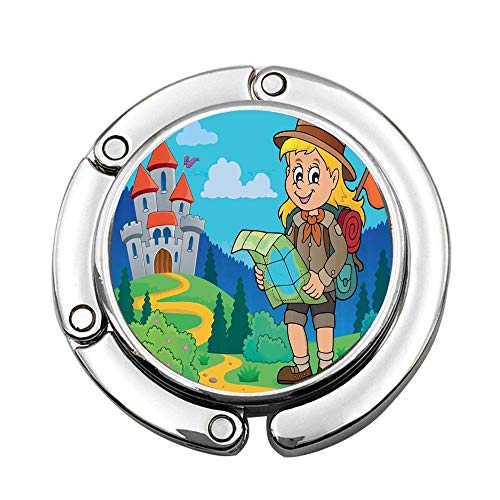 Chica Exploradora con un Mapa y una Mochila Explorando el Castillo Medieval de Dibujos Animados en el Bosque Bolso de Hombro con Varios diseños Personalizados Bolso Plegable Chica Exploradora con un Mapa y una Mochila Explorando el Castillo Medieval de Dibujos Animados en el Bosque Bolso de Hombro con Varios diseños Personalizados Bolso Plegable