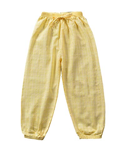 Chicas Chicos Thai Aladdin Bohemio Hippie Largo Pantalones Harén de Color Sólido Amarillo 80