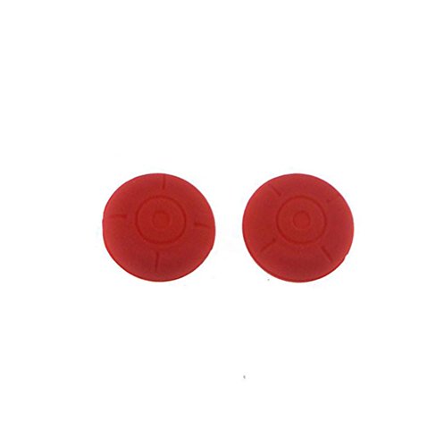 Chickwin 2PCS Pulseras de gel de silicona mejoradas para el pulgar tapa para Nintendo Switch NS Controladores Joy-Con Thumb Stick (Rojo Círculo)