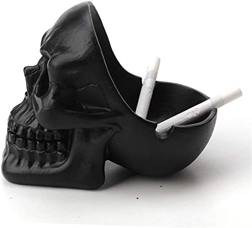 Cigarrillo Cráneo Cenicero   Resina portátil Cabeza de esqueleto Vintage Scary Halloween