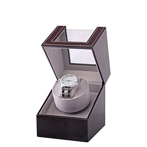 CLJ-LJ Reloj del hogar caja de almacenamiento de cuero, elegante mini almacenamiento eléctrico de una sola cabeza de la coctelera de cuerda automática del reloj del cuero de la PU Motor Box Tabla Sway