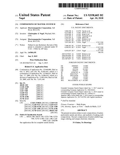 Compositions of matter: system II: United States Patent 9938603 (English Edition)