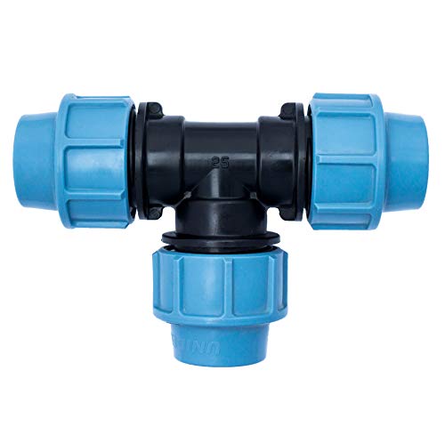 Conector de tubería de agua PP Pieza en T con tres salidas hembra (3 x 25 mm) | Conector de abrazadera para tuberías de PE | PP enchufe de ½ pulgada | Conector de tubería de agua PP Pieza en T con tres salidas hembra (3 x 25 mm) | Conector de abrazadera para tuberías de PE | PP enchufe de ½ pulgada |