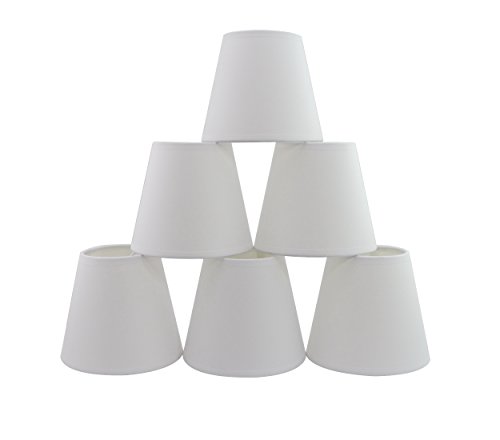 Conjunto de 6 piezas Clamp Pantalla de lámpara para lampara y lampara de pared (Blanco) / Set of 6 Clip Lamp Shade for Chandelier and wall lamp (TC White)