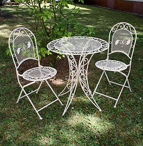 Conjunto Mesa y 2 sillas de Hierro Muebles de jardín de Estilo Antiguo Conjunto Mesa y 2 sillas de Hierro Muebles de jardín de Estilo Antiguo