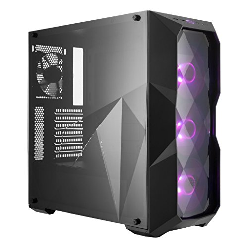 Cooler Master MasterBox TD500 - Caja Ordenador PC RGB con Diseño a Líneas Poligonales, 3 x 120mm Ventiladores Preinstalados, Panel Lateral Transparente, Configuraciones Flujo de Aire Flexibles, Negro