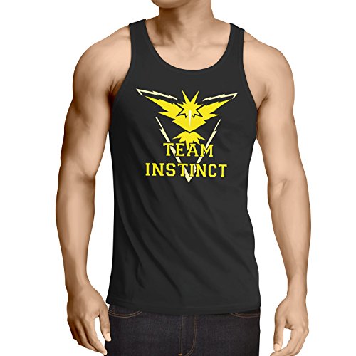 CottonCloud Equipo Amarillo Instinto Camiseta de Tirantes para Hombre Tank Top Instinct, Talla:M, Color:Negro