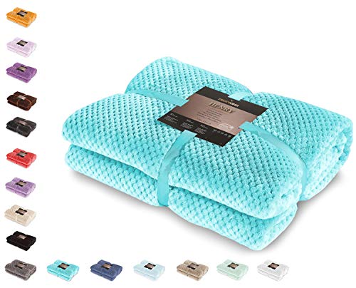 DecoKing - Manta Polar Suave y cálida de Microfibra, Estilo escandinavo, Modelo Henry, poliéster, Turquesa, 70 x 150 cm DecoKing - Manta Polar Suave y cálida de Microfibra, Estilo escandinavo, Modelo Henry, poliéster, Turquesa, 70 x 150 cm
