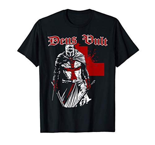 Deus Vult - Knight Templar - Vintage Crusader Camiseta