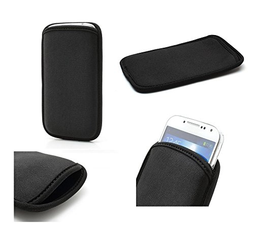DFV mobile - Neoprene Waterproof Slim Carry Bag Soft Pouch Case Cover for Motorola Droid Maxx 2 - Black