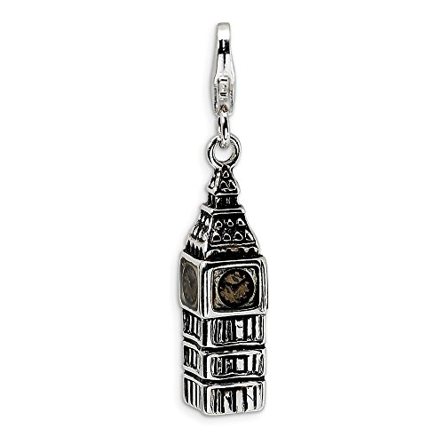 Diamond2Deal - Colgante de plata de ley 925, diseño de Big Ben con cierre de langosta