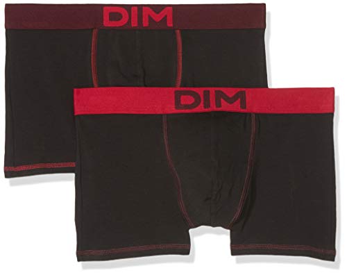 Dim Boxer Mix and Colors X2, Multicolor (Noir CT Rouge Baiser/Noir CT Aubergine Foncé 86w), Small (Talla del Fabricante: 2) (Pack de 2) para Hombre