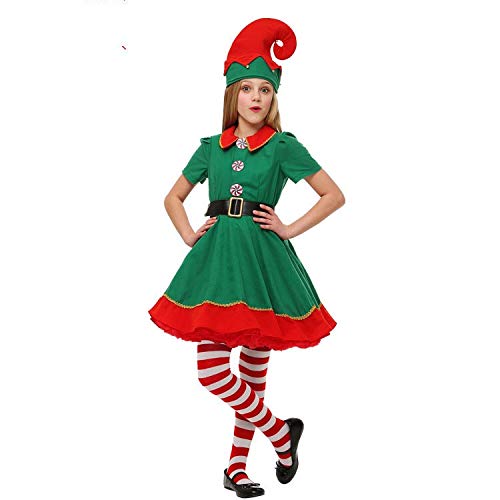 Disfraz de Duende de Navidad para Hombres, Mujeres y niños Navidad, Carnaval y Cosplay (150cm, Mujeres)