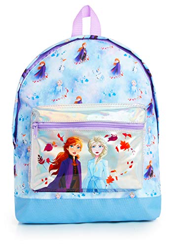 Disney Frozen 2 Mochila Escolar Infantil Para Niñas Adolescentes, Princesas Disney Anna Elsa, Mochilas Escolares Juveniles Bolsillo Delantero Confeti Brillante, Regalos Para Niños Colegio Viaje