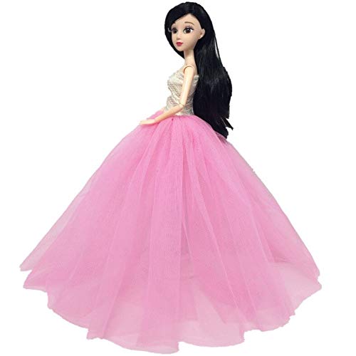 Dolls Accessories - Handmade Wedding Dress Princess Evening Party Ball Long Gown Skirt Bridal Veil Clothes for Barbie Doll Accessories DIY Toy 29cm - by TAllen - 1 PCs