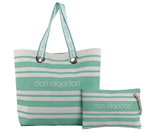 Don Algodon Beach Edition, Bolsa de Tela y de Playa para Mujer, Verde (Menta), 17x49x38 cm (W x H x L)