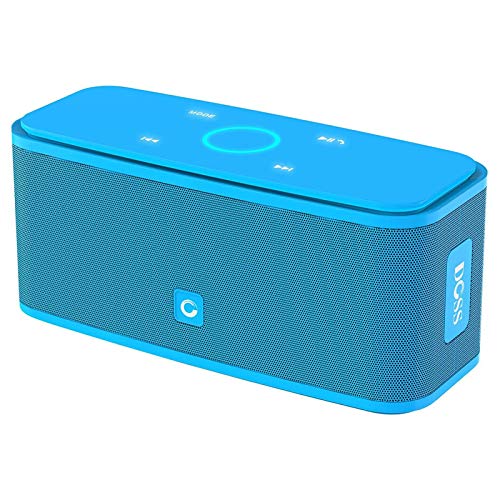 DOSS SoundBox - Altavoz Bluetooth con Tacto Sensible, Potente Subgrave 12W,Doble Controlador Integrado,12 Horas de Reproducción Continua y Manos Libres（Azul）