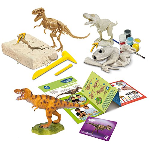 Dr Steve Hunters Activity Build-Paint-Play-Educational Toy T. Rex Multi-Actividad Dino Dig Kit-Excavar-Construir-Pintura-Jugar-Tío Milton Juguete Educativo Científico, Multicolor (Basic Fun 91081)