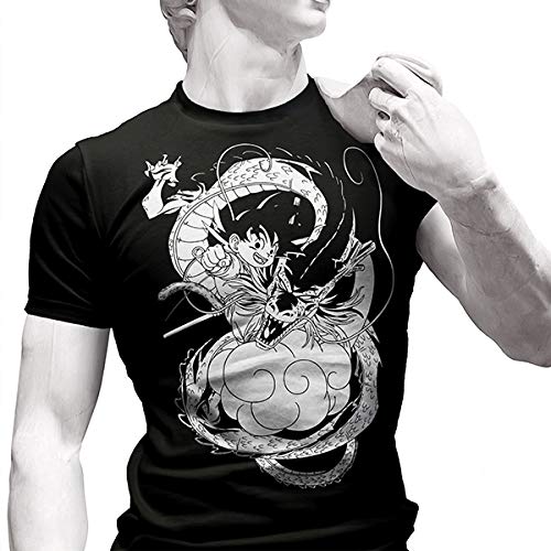 Dragon Ball - Goku y Shenron - Camiseta de Manga Corta (L)