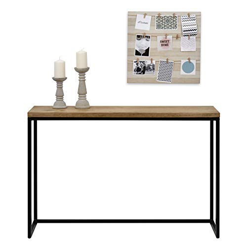 DS Dropshipping Consola Recibidor iCub Big Wood 120x30cm 80cm Alto Negro Tablero Madera Maciza Pino Grueso 3cm Efecto Vintage Estilo Industrial DS Dropshipping Consola Recibidor iCub Big Wood 120x30cm 80cm Alto Negro Tablero Madera Maciza Pino Grueso 3cm Efecto Vintage Estilo Industrial