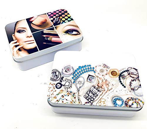 Ducomi LovelyBox – Juego de 2 cajas de lata con tapa plegable y diseño vintage y de diseño italiano – Caja para tabaco, pastillas, bisutería y pequeños objetos (Laugh 2)