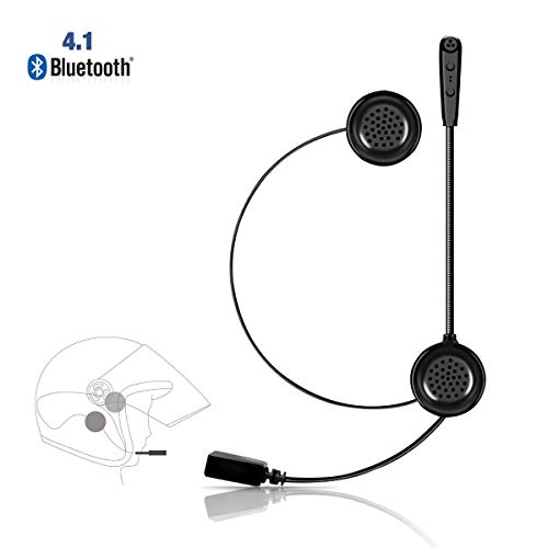 Ejeas E1 Auriculares Motocicleta Cascos Bluetooth 4.1 Inalámbricos, Manos Libres Moto Casco Auricular Altavoces Estéreo Música con Micrófono Control de Llamadas