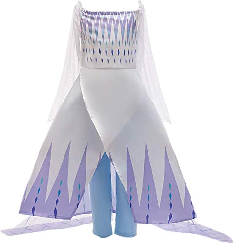 EMIN Fiesta Maxi Vestido de Princesa niña Disfraz Cosplay Disfraz Niña Princesa Manga Larga Vestido Niña Fiesta Boda Capa y Accesorios Conjunto