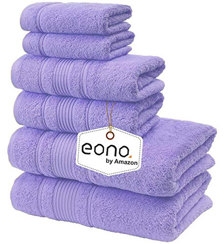 Eono by Amazon, Toallas de SPA y Hotel Juego de Toallas de 6 Piezas, 2 Toallas de baño, 2 Toallas de Mano y 2 toallitas(Rosa Purpura) Eono by Amazon, Toallas de SPA y Hotel Juego de Toallas de 6 Piezas, 2 Toallas de baño, 2 Toallas de Mano y 2 toallitas(Rosa Purpura)