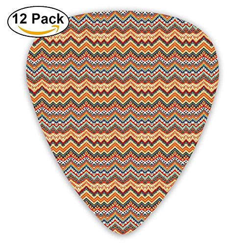 Ethnic Colorful Chevron Zig Zag Maya Pattern Guitar Picks 12/Pack Set