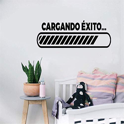 etiqueta de la pared decoración Citas motivacionales en español"Cargando Exito" Accesorios de la sala Game Boy