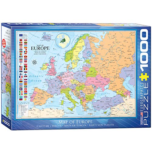 EuroGraphics Puzle (1000 Piezas) 6000-0789, diseño de Mapa de Europa EuroGraphics Puzle (1000 Piezas) 6000-0789, diseño de Mapa de Europa