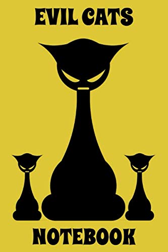 Evil Cats - Notebook - Triple - Yellow - Black - College Ruled Evil Cats - Notebook - Triple - Yellow - Black - College Ruled