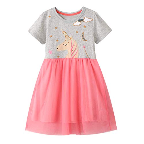 FILOWA Vestidos Niña Rosa Tul Algodón Verano Manga Corta Gris Unicornio Arcoiris Animal Estampados Baratos Fiesta Vestidos Casual Ropa Bebé 3 4 años FILOWA Vestidos Niña Rosa Tul Algodón Verano Manga Corta Gris Unicornio Arcoiris Animal Estampados Baratos Fiesta Vestidos Casual Ropa Bebé 3 4 años