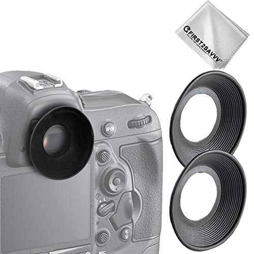 First2savvv 2 X DSLR reemplazo tapa del ocular y el ocular para Nikon D610 D600 D300S D7200 D7100 D7000 D90 D300 D200 D80 D70 D70S D60 DSLR Camera DK-21 DK-23 + Paño de limpieza - QJQ-OX-N-X2-01G11
