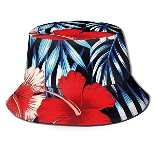 Flower and Zebra Patterns On Snake Skin Unisex Fashion Bucket Hat Sombrero de Sol con Gorro de Pescador