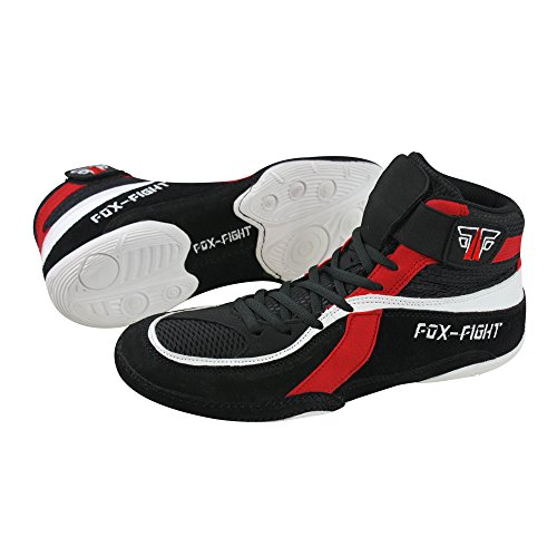 FOX-FIGHT - Zapatillas de lucha libre de Piel para hombre, color Negro, talla 42