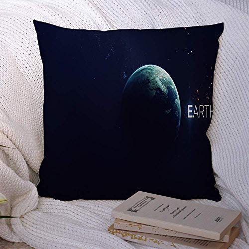 Funda de Cojine Throw Cojín Galaxy Earth Neptune High Moon Resolution Shuttle Satellite presenta un diseño de nave espacial Nebula Venus Funda de cojín suave Fundas Cojines