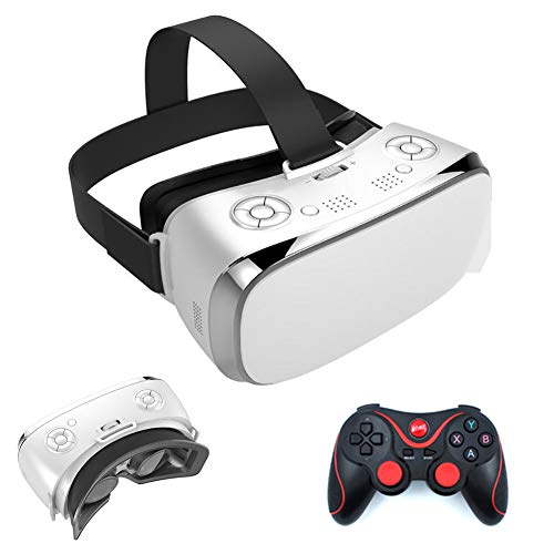 FXQIN Auriculares 3D VR con Mando a Distancia, Gafas VR Todo en uno para niños y Adultos Auriculares de Realidad Virtual Gafas VR WiFi Bluetooth para Juegos de películas de Realidad Virtual,Blanco FXQIN Auriculares 3D VR con Mando a Distancia, Gafas VR Todo en uno para niños y Adultos Auriculares de Realidad Virtual Gafas VR WiFi Bluetooth para Juegos de películas de Realidad Virtual,Blanco
