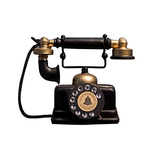 Garneck Figura de teléfono vintage retro, modelo de artista, teléfono antiguo, adorno para casa, cafetería, bar o tienda de decoración.