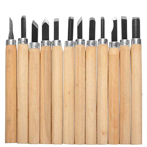 Gasea 12 Set Cinceles Cuchillo de Talla de Madera a Mano Herramientas, Cuchillo de Trinchar Hecho a Mano para DIY Mango de Madera de Herramientas Wax Carving Gasea 12 Set Cinceles Cuchillo de Talla de Madera a Mano Herramientas, Cuchillo de Trinchar Hecho a Mano para DIY Mango de Madera de Herramientas Wax Carving